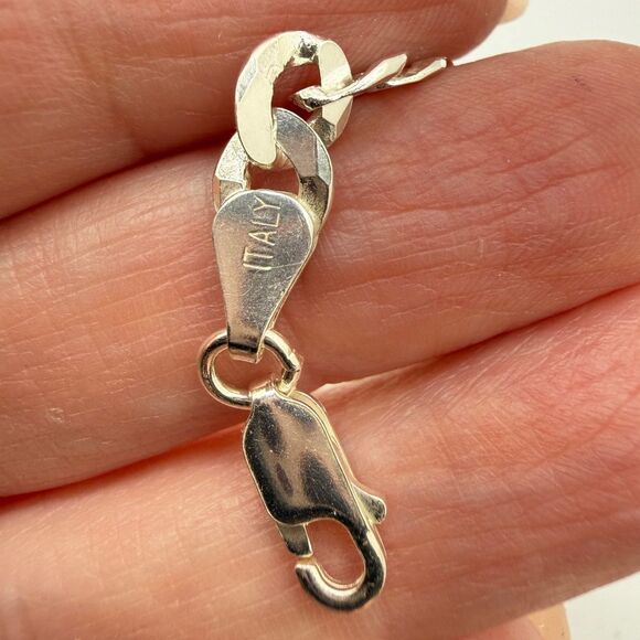 ~7.25" Thick cuban link bracelet, marked sterling silver and italy! - Picture 8 of 12